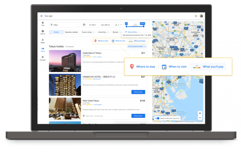 Google Travel เผยเคล็ดลับการค้นหาโรงแรมที่ดีที่สุดในปี 2020
